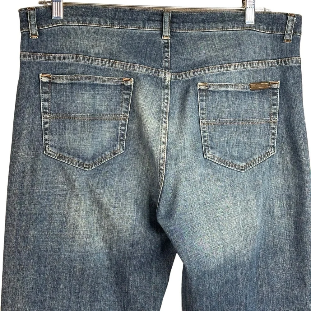 Men Pendleton Factory Thigh Fade Distress Jeans 38”X28” Relaxed Fit Straight Leg